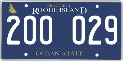 RI license plate 200029
