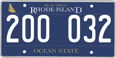 RI license plate 200032