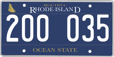 RI license plate 200035