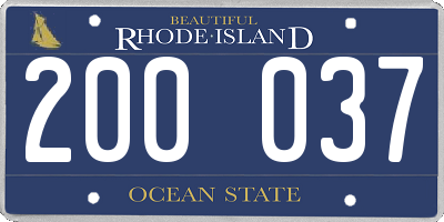 RI license plate 200037