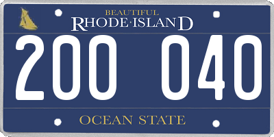 RI license plate 200040