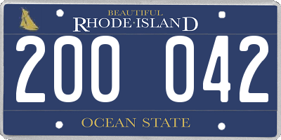 RI license plate 200042