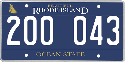 RI license plate 200043