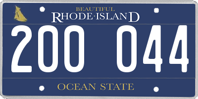 RI license plate 200044