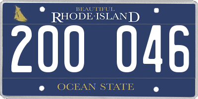 RI license plate 200046