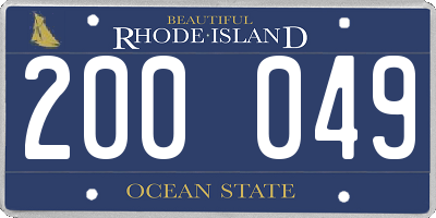 RI license plate 200049