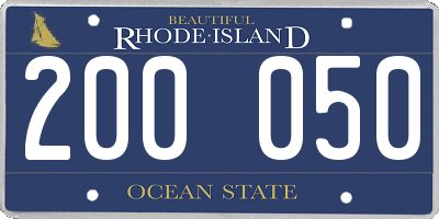 RI license plate 200050