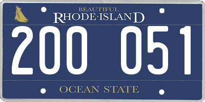 RI license plate 200051