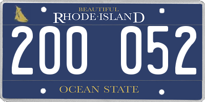 RI license plate 200052
