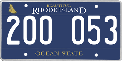 RI license plate 200053