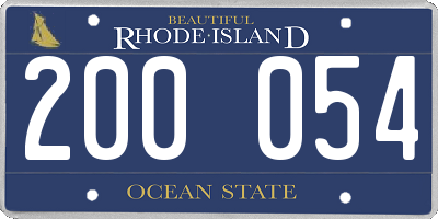 RI license plate 200054