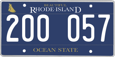 RI license plate 200057