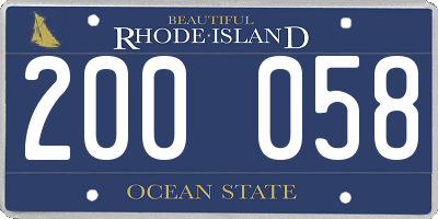 RI license plate 200058