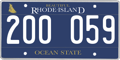 RI license plate 200059