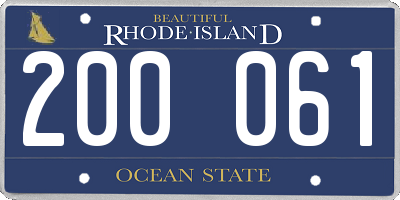 RI license plate 200061
