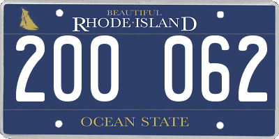 RI license plate 200062