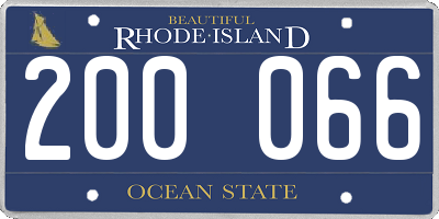 RI license plate 200066