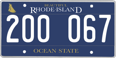 RI license plate 200067