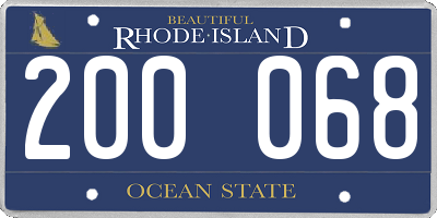 RI license plate 200068