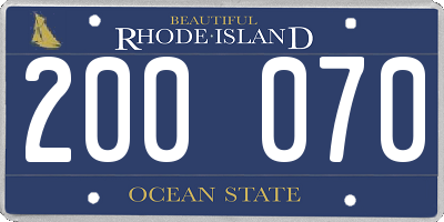 RI license plate 200070