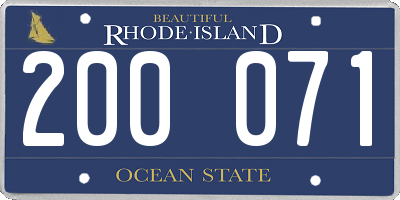 RI license plate 200071