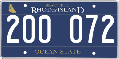 RI license plate 200072