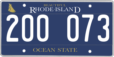 RI license plate 200073