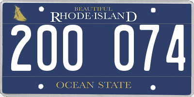 RI license plate 200074