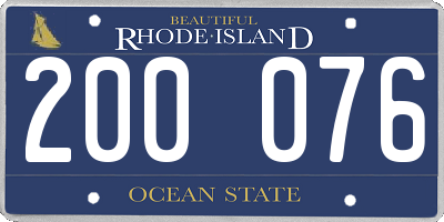 RI license plate 200076