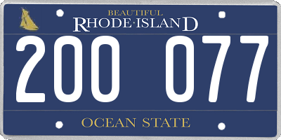 RI license plate 200077