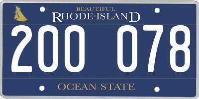 RI license plate 200078