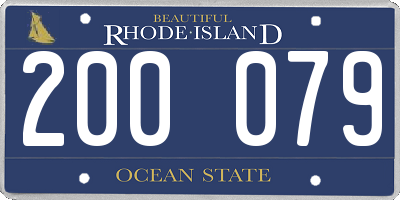 RI license plate 200079