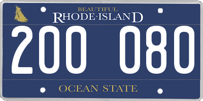 RI license plate 200080
