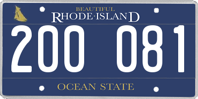 RI license plate 200081