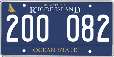 RI license plate 200082