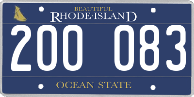 RI license plate 200083