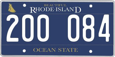 RI license plate 200084
