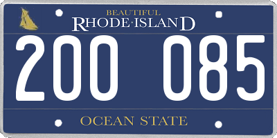 RI license plate 200085