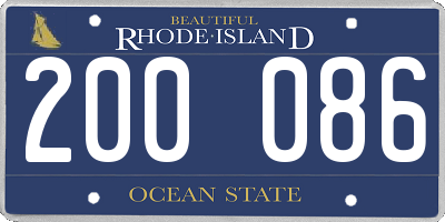 RI license plate 200086