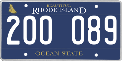 RI license plate 200089