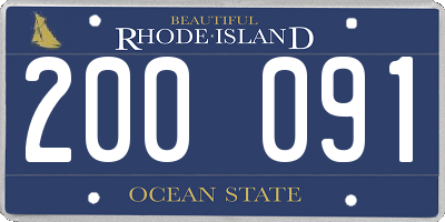 RI license plate 200091