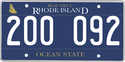 RI license plate 200092