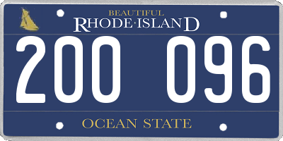 RI license plate 200096