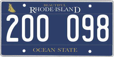 RI license plate 200098