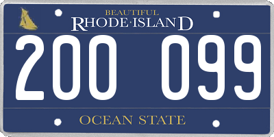 RI license plate 200099