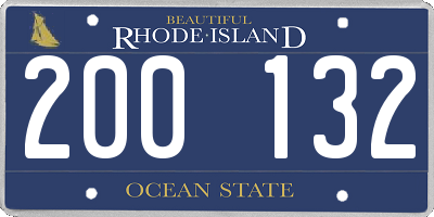 RI license plate 200132