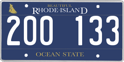 RI license plate 200133