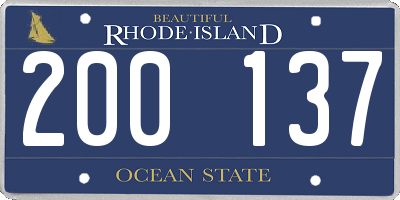 RI license plate 200137