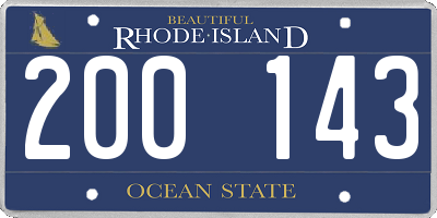 RI license plate 200143