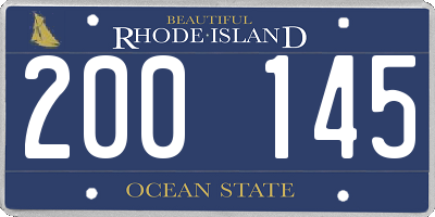 RI license plate 200145